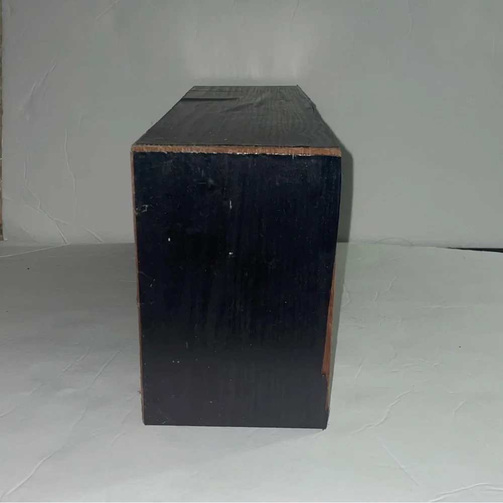 Black and Brown Wooden Storage Box for CDs
